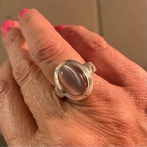 925 Silver Ring with Purple Moonstone